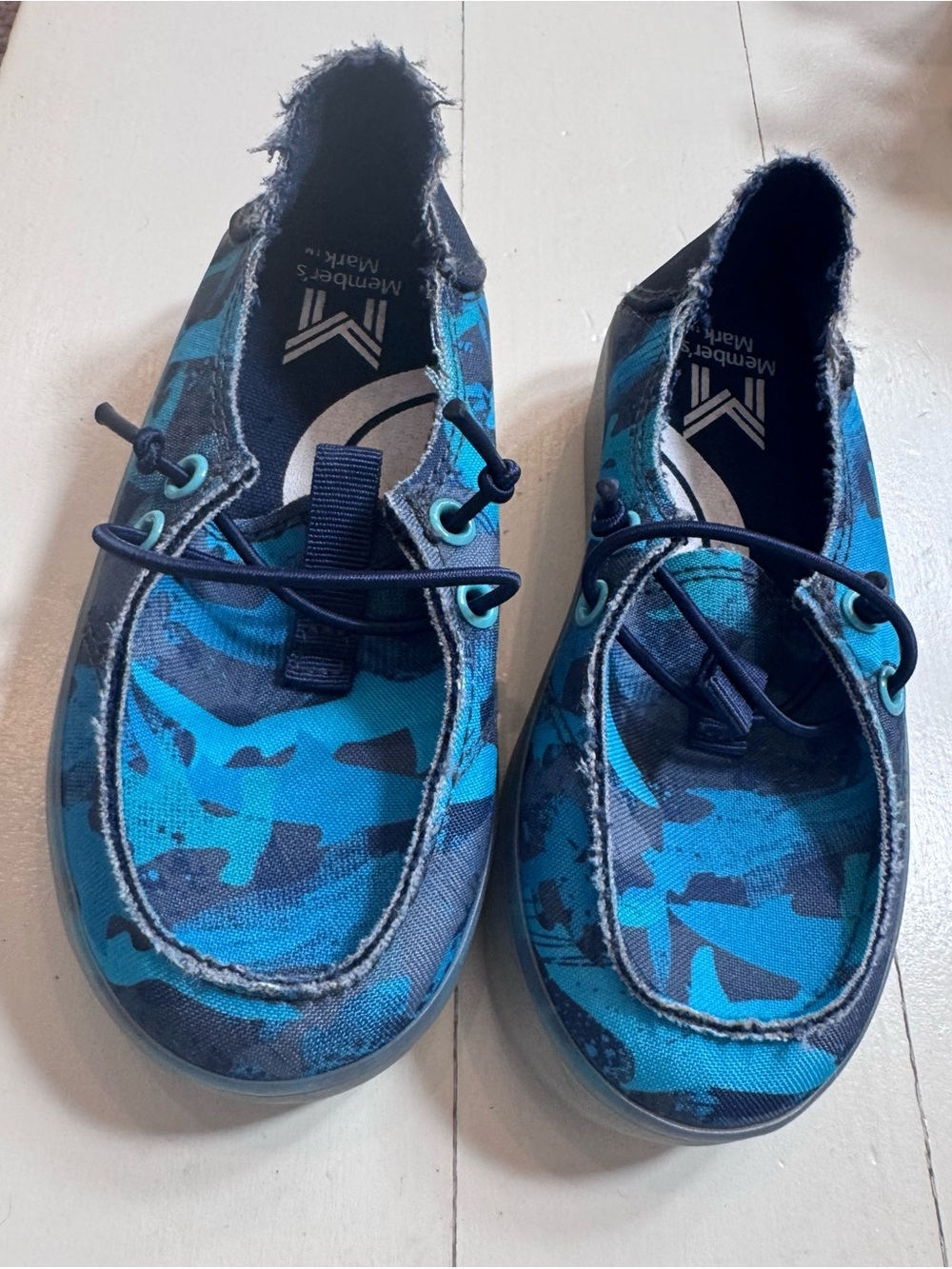 New Kids' Blue Shark Slip-On Shoes
